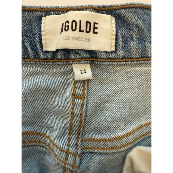 Agolde | high rise distressed cropped Riley in light wash | size 24 - Picture 7 of 8